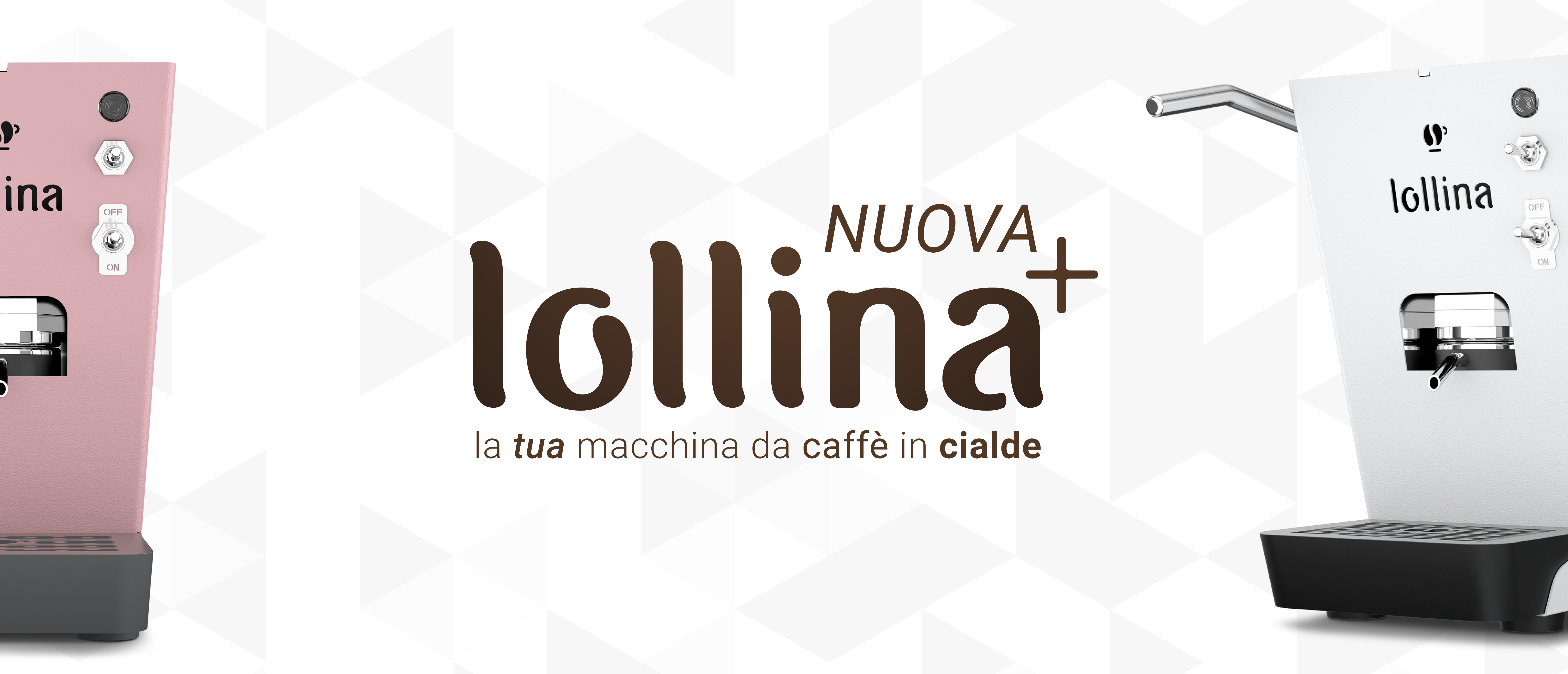 LOLLINA CAFETERA CIALDE COLOR ROSA SISTEMA CAPSULAS DE PAPEL BIODEGRADABLES, LOLLOCAFFE